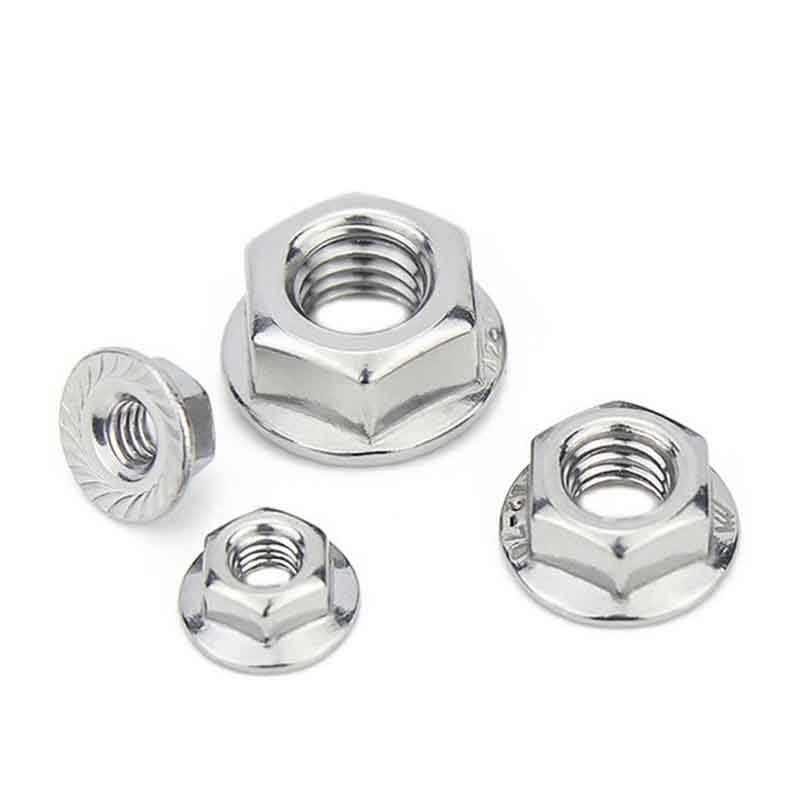 Kadhemen mbengkongake nut hexagon kanthi flange