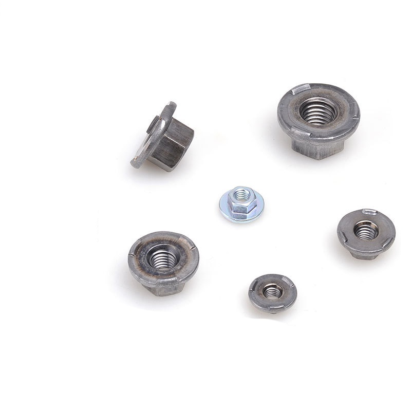 Tliti dhuwur hex weld ngunci kacang kanthi flange