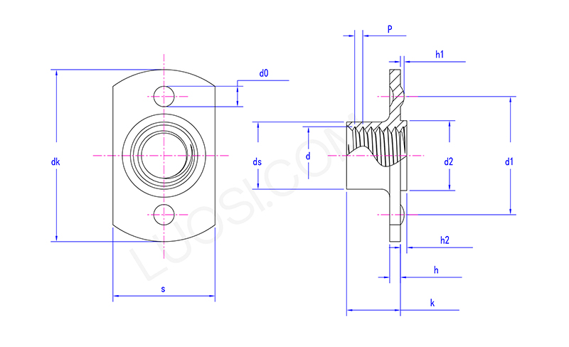 Integral T Style Weld Nuts