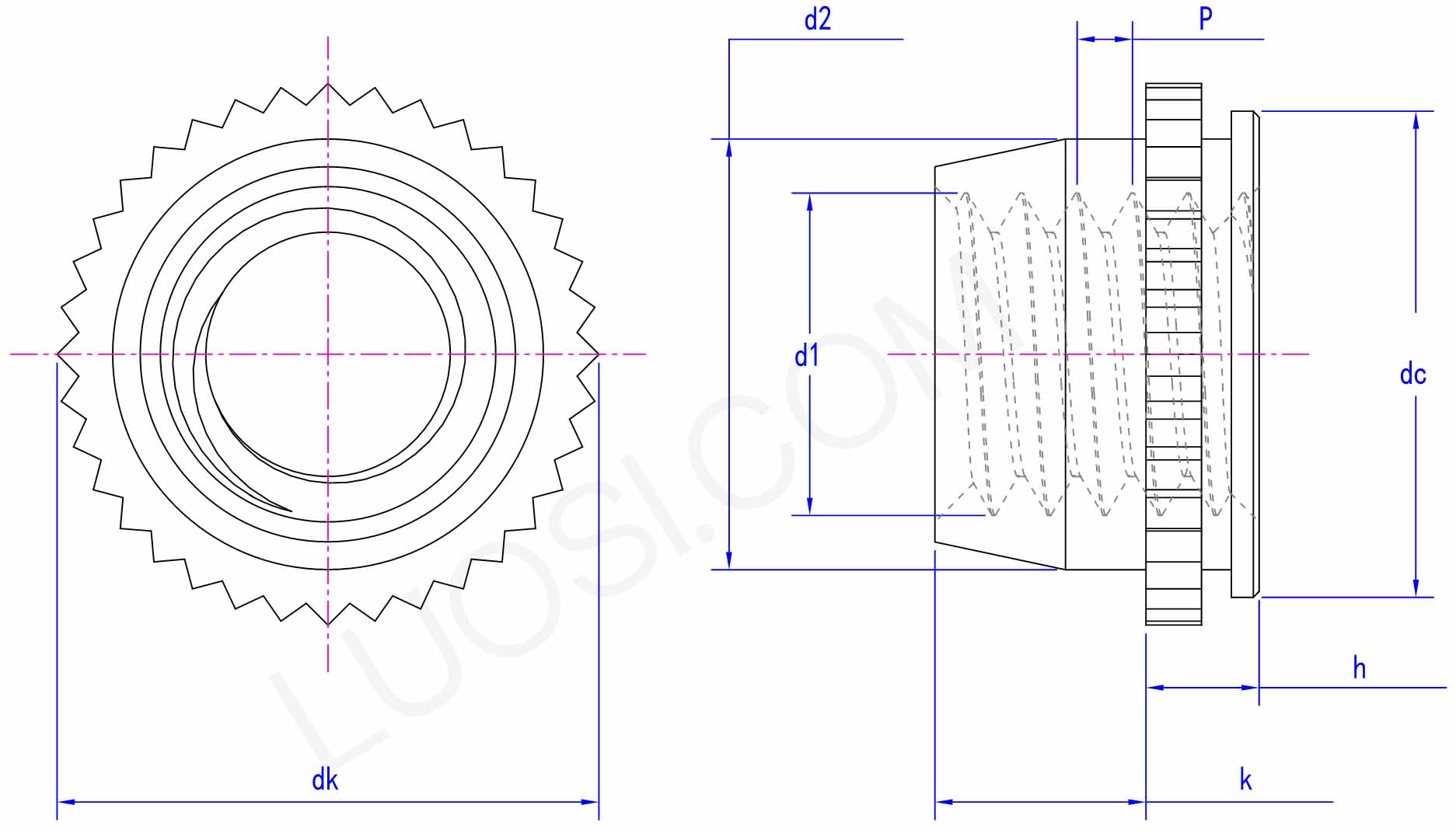 UN miniature riveted nut
