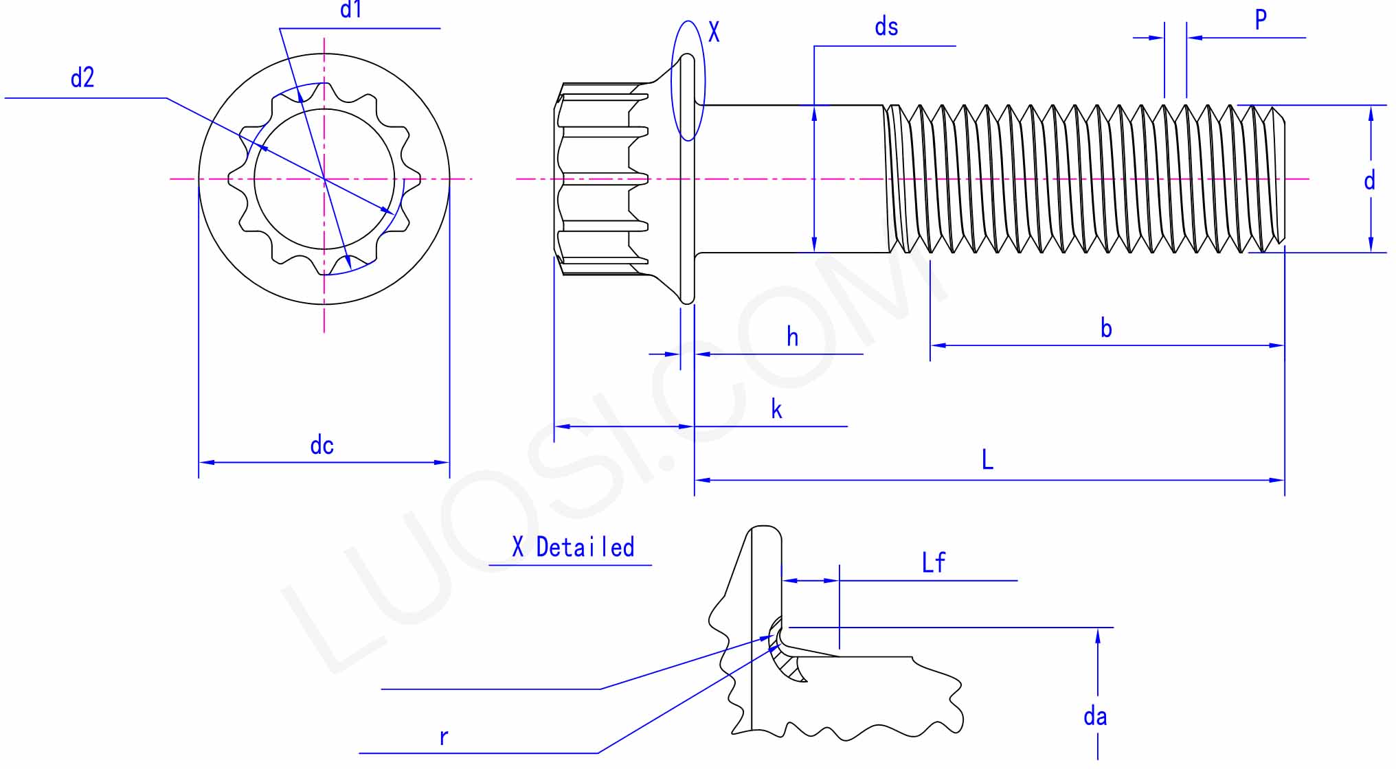 Type A 12 Point Flange Screw