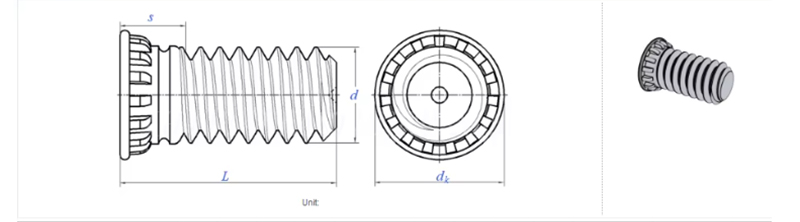 Eco Friendly Press Riveting Screw