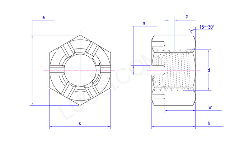 Mild Steel Hexagon Slotted Castle Nuts