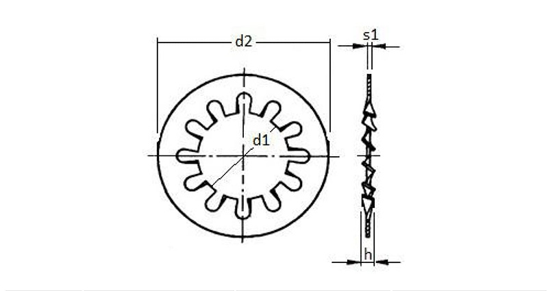 Toothed Lock Washers Internal Teeth