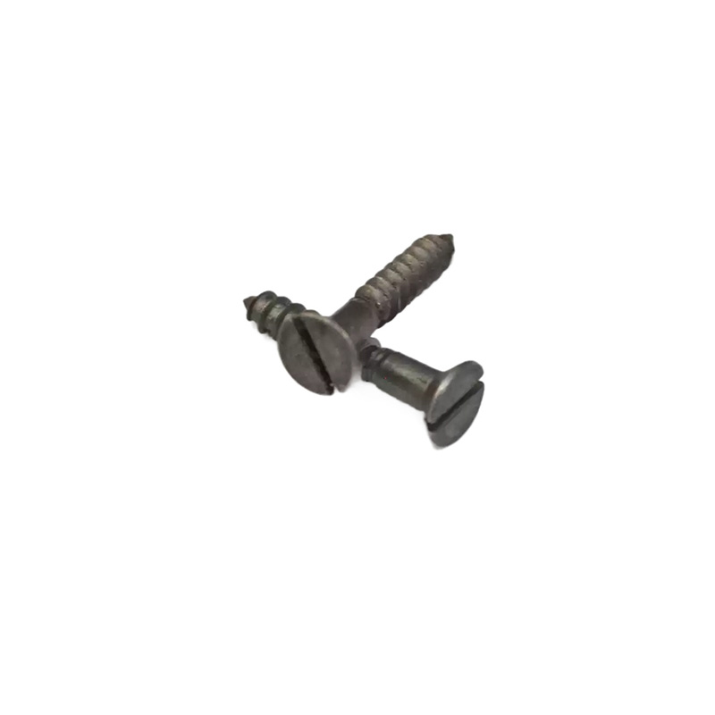 Ngangkat Countersunk Kepala Slot Kuningan Screw Kayu