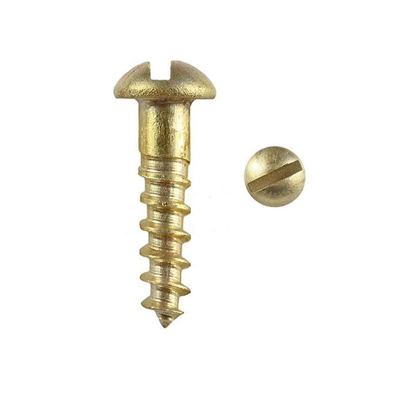 Round Kepala Slotted Kayu Screws Silicon Bronze